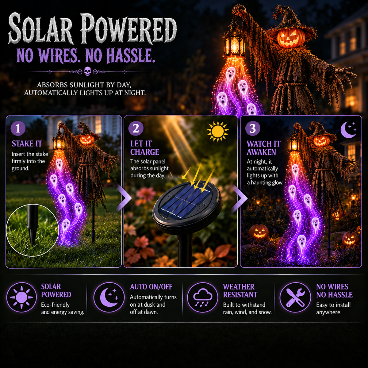 Halloween Animated Scarecrow Yard Light Series