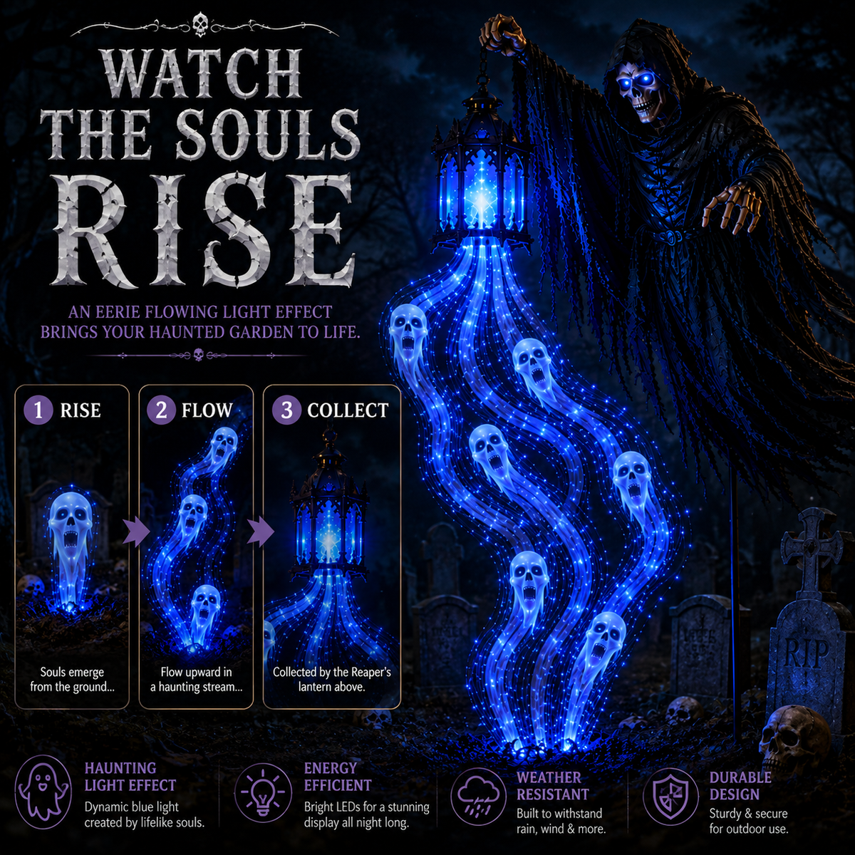 Halloween Soul Harvester Animated Garden Light
