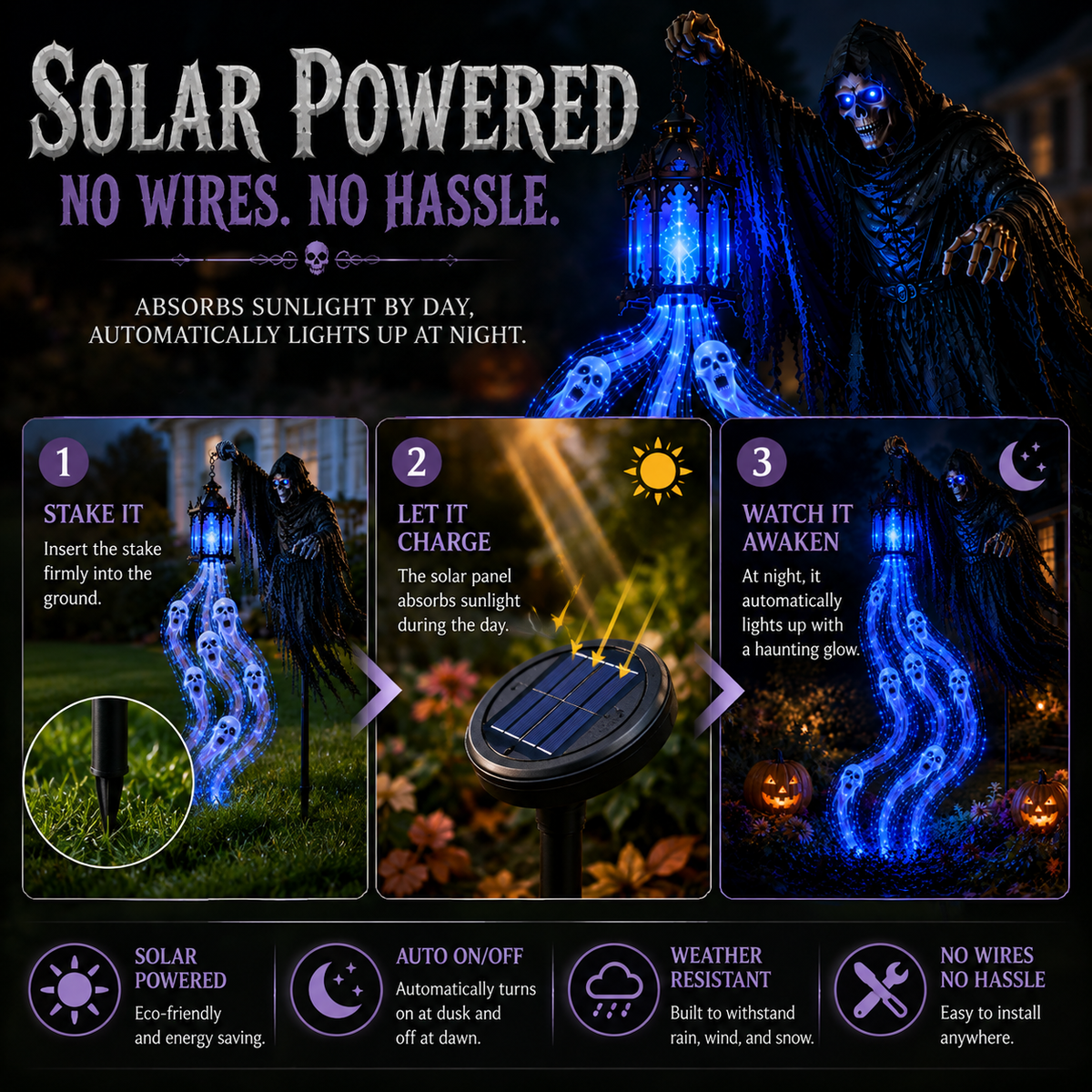 Halloween Soul Harvester Animated Garden Light