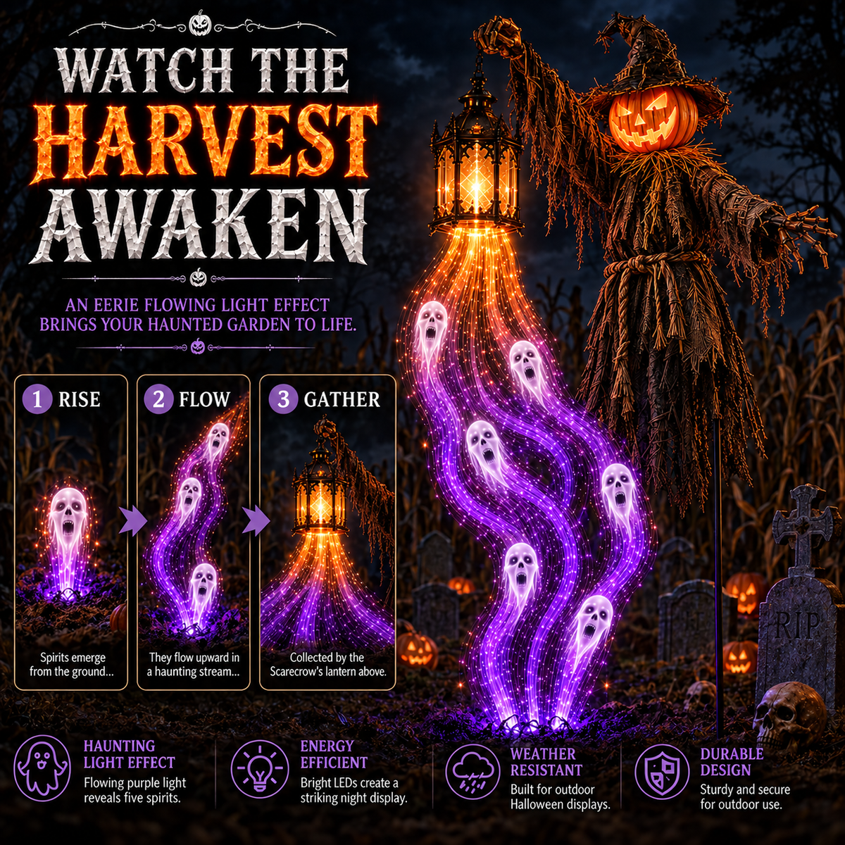 Halloween Animated Scarecrow Yard Light Series