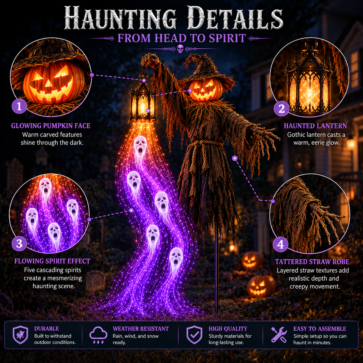 Halloween Animated Scarecrow Yard Light Series